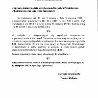 Zarządzenie Starosty Goleniowskiego w sprawie zmiany godzin urzędowania Starostwa Powiatowego w Goleniowie oraz skrócenia czasu pracy