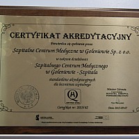 Certyfikat Akredytacyjny dla Szpitalnego Centrum Medycznego w Goleniowie