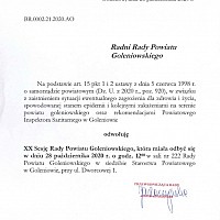 XX sesja Rady Powiatu Goleniowskiego - odwołana